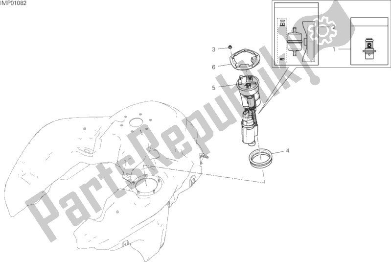 All parts for the Fuel Pump of the Ducati Multistrada 1260 S Touring Brasil 2018